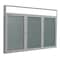 Ghent Enclosed Bulletin Board, 3 Door, Vinyl, Hdlnr Frame, 4 ft H x 8 ft W, Stone PAVX10-199 - alternate 1